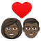 Couple with Heart- Woman- Man- Dark Skin Tone emoji on Emojione